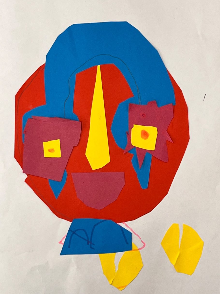 KS1 Geometric shape collage portraits