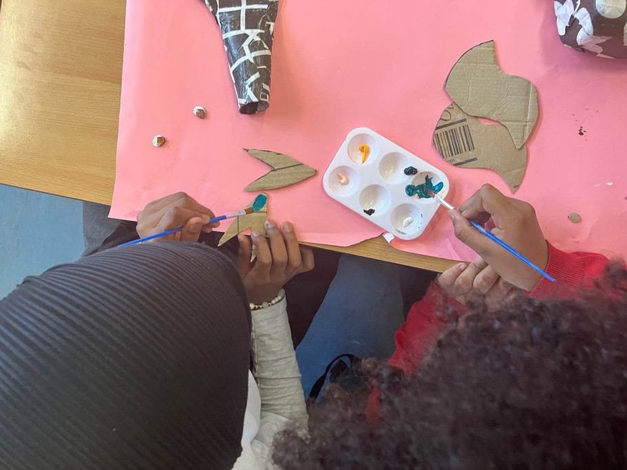 Painting Papier-mashé Fish KS2