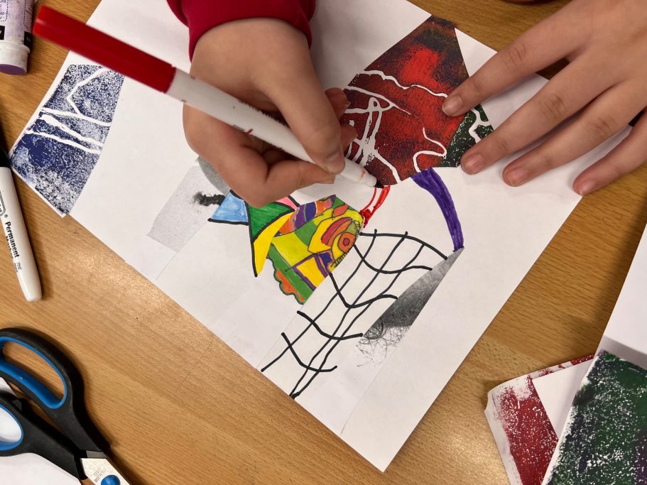 KS2 Collage in Mixed media