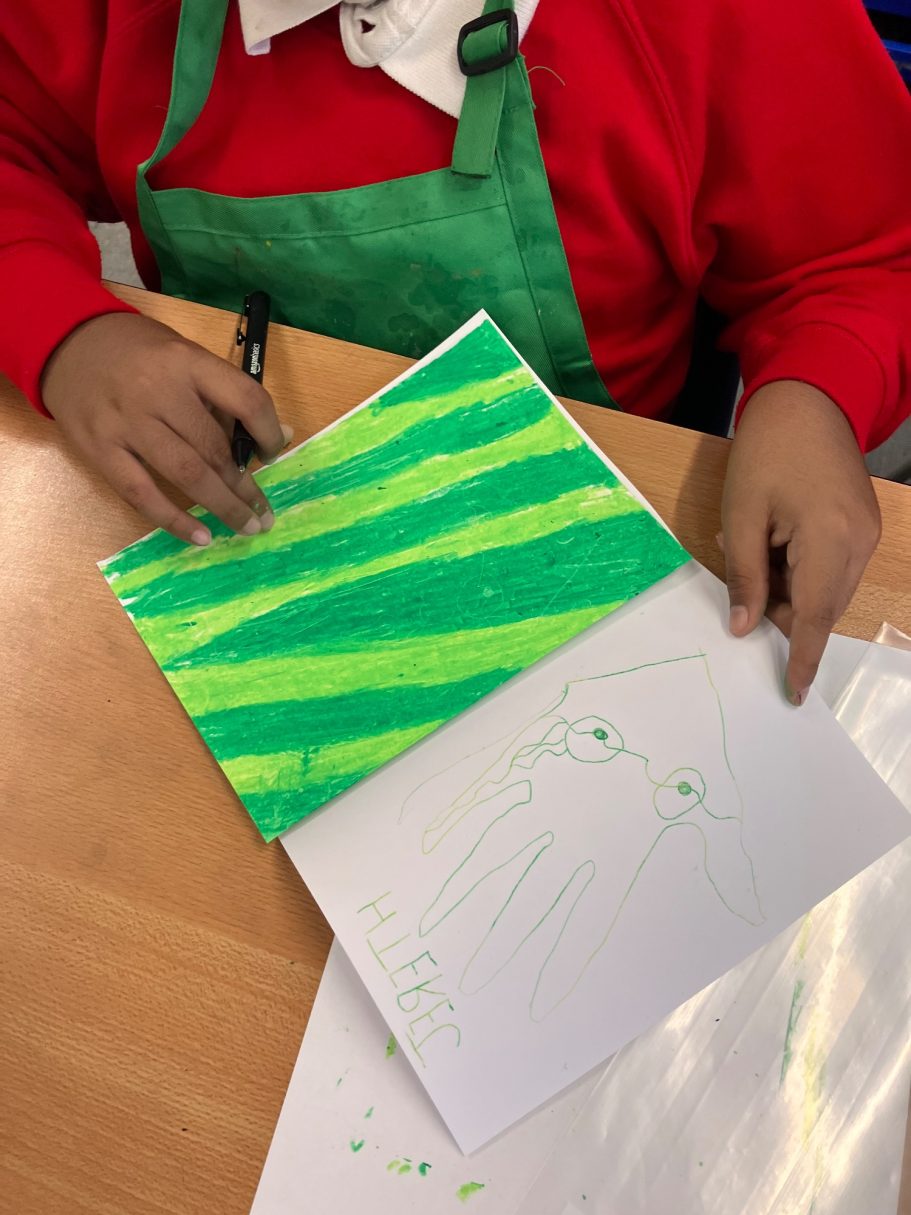 KS2 Monoprint hands