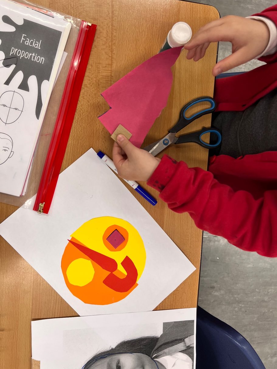 KS1 Collage Portraits using collage and Shapes