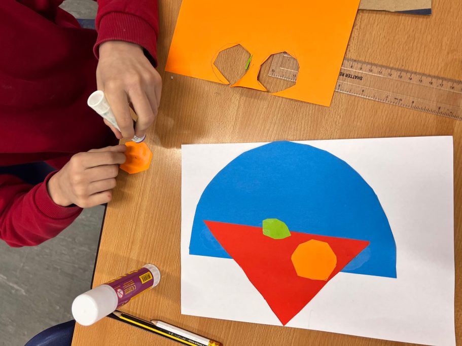 KS1 Collage Portraits using collage and Shapes