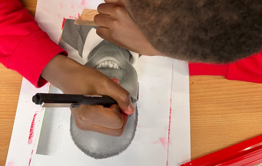 KS1 Monoprint portraiture