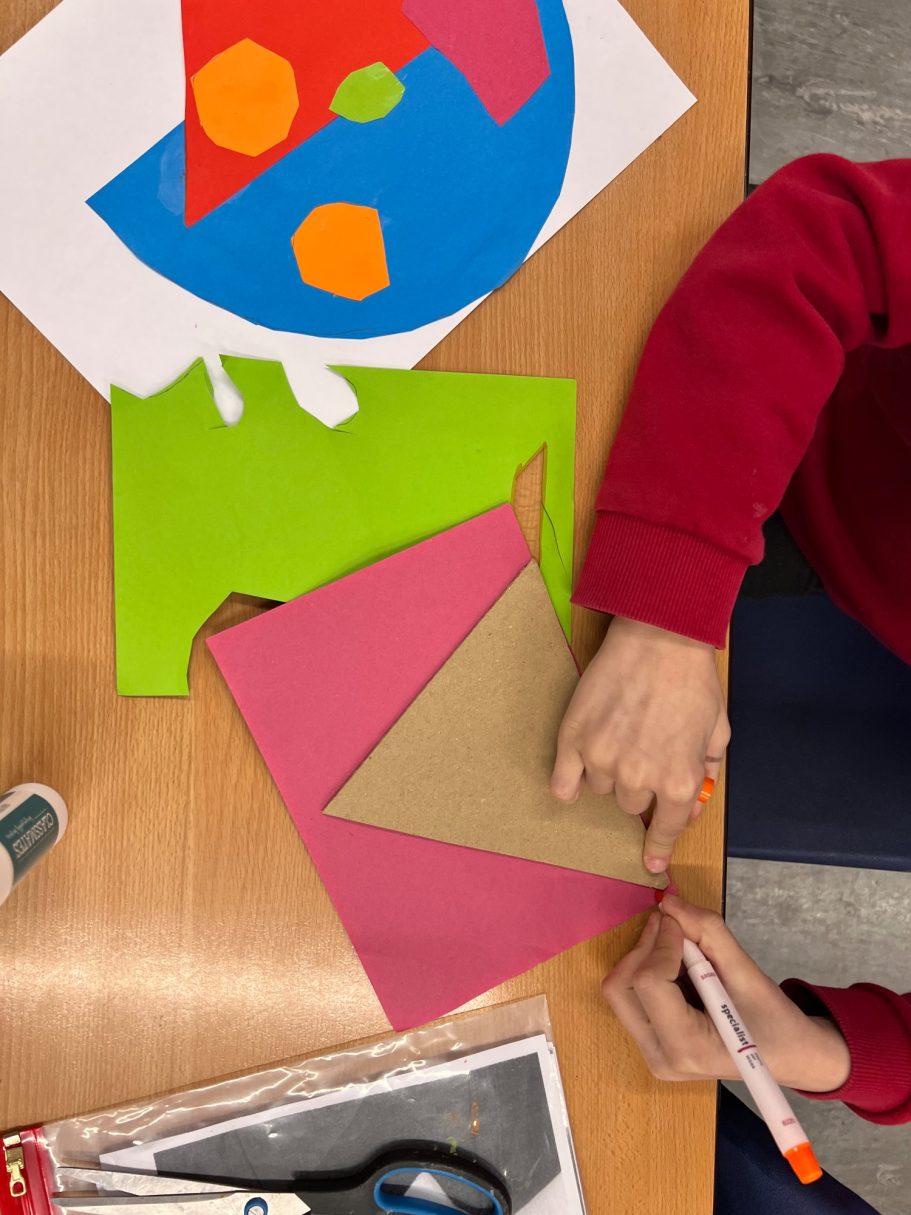 KS1 Collage Portraits using collage and Shapes