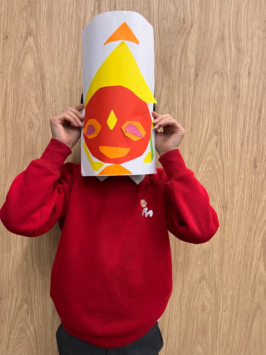 KS1 Geometric shape collage portraits