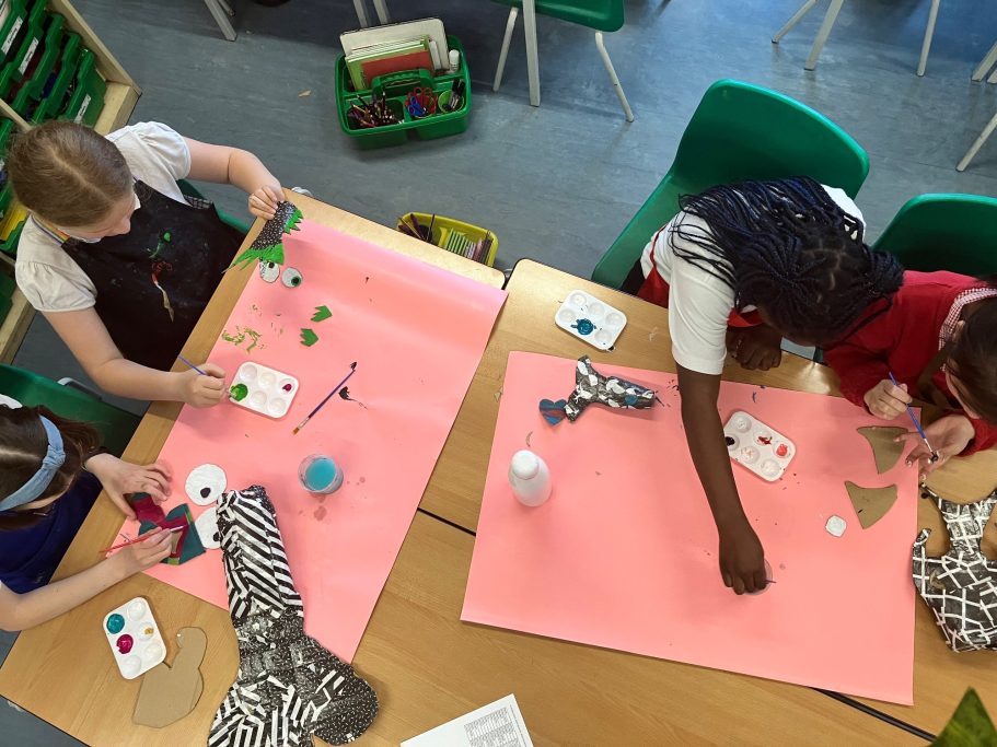 Painting Papier-mashé Fish KS2