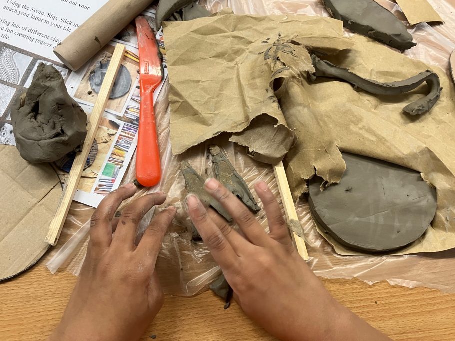 KS2 Clay slab tile building