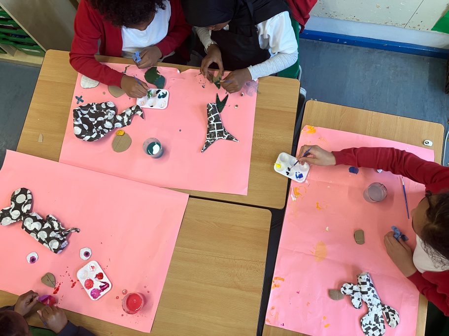 Painting Papier-mashé Fish KS2