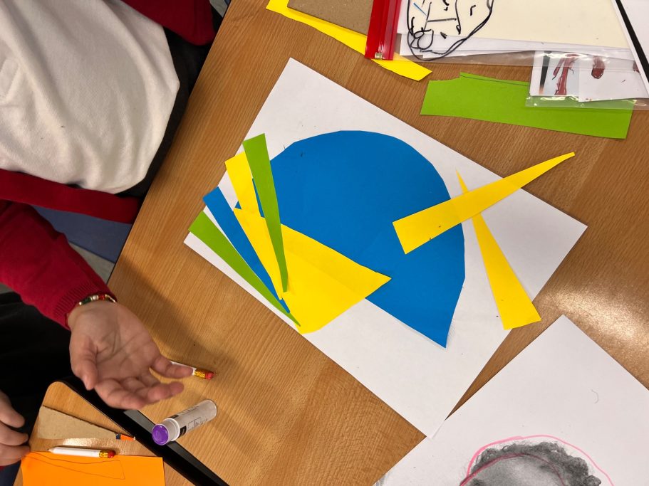 KS1 Collage Portraits using collage and Shapes