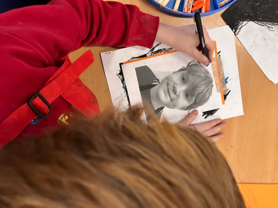 KS2 Monoprint Portraits