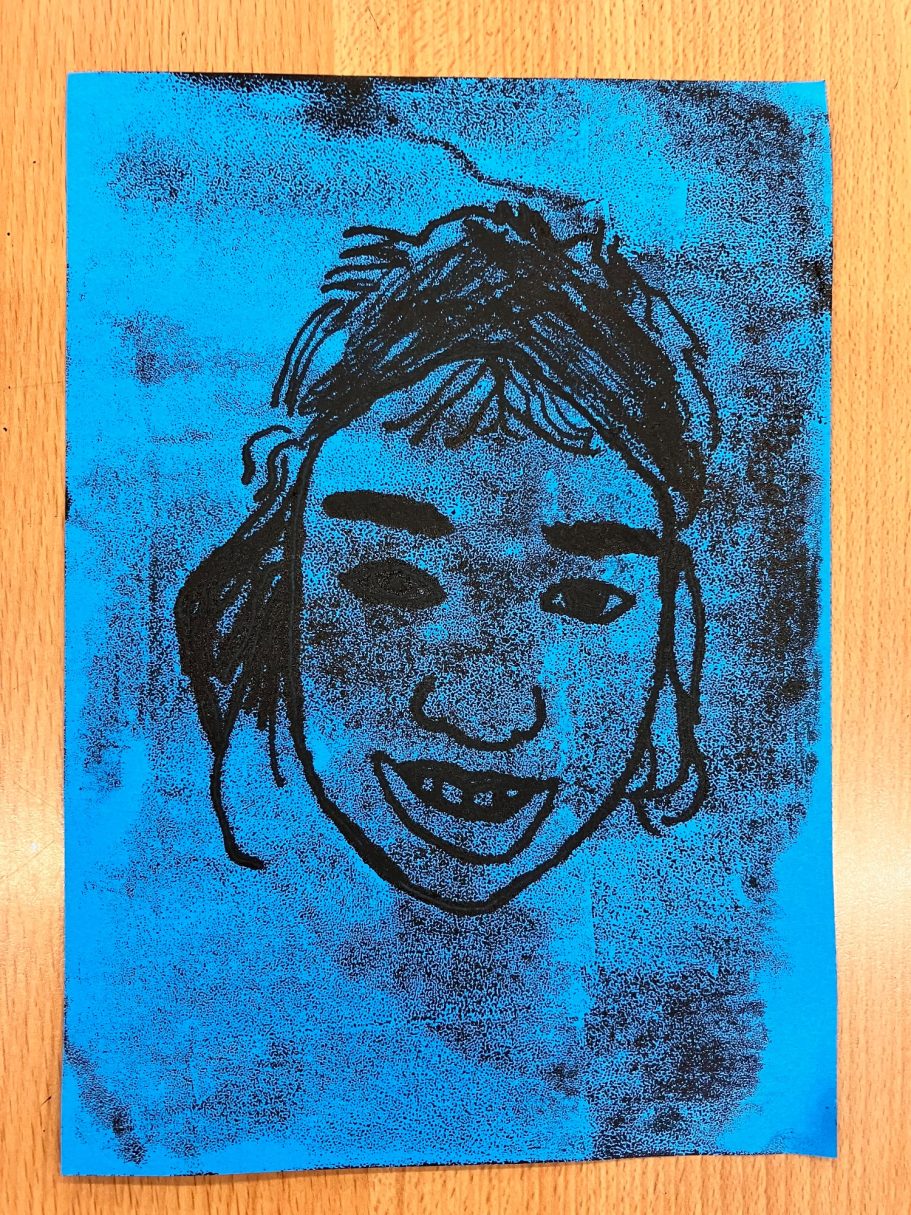 KS2 Portraiture Monoprint