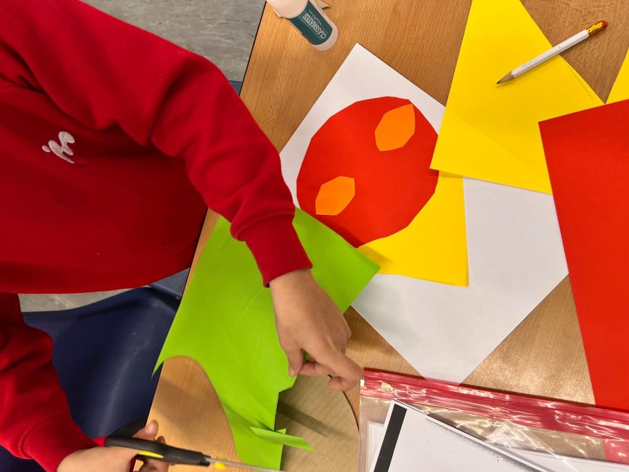 KS1 Collage Portraits using collage and Shapes