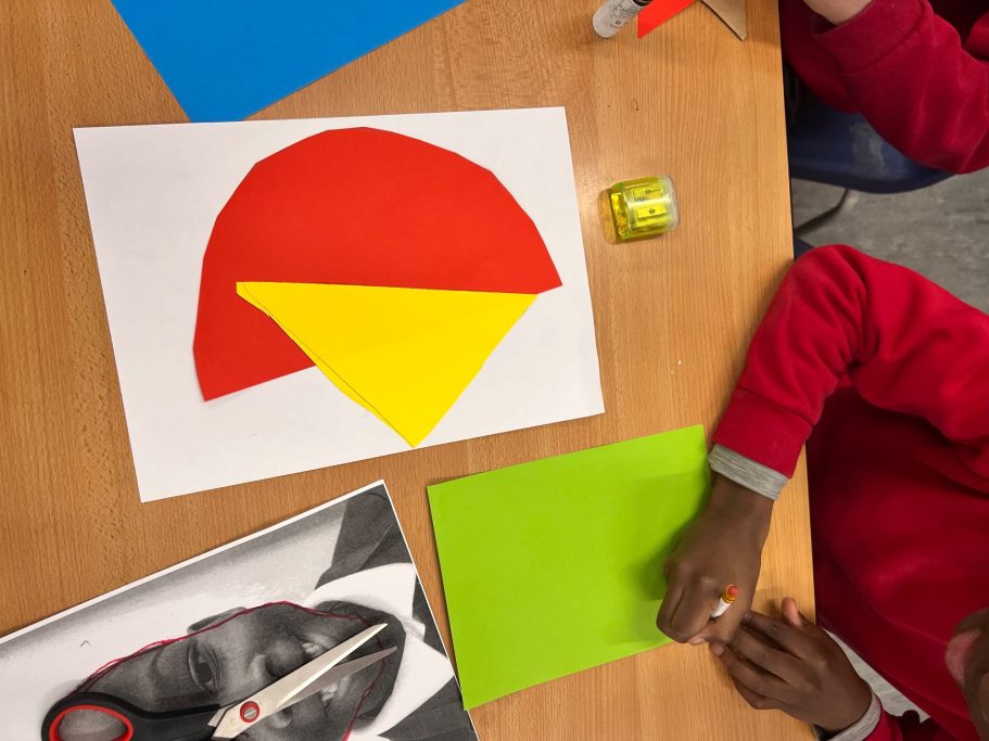 KS1 Collage Portraits using collage and Shapes