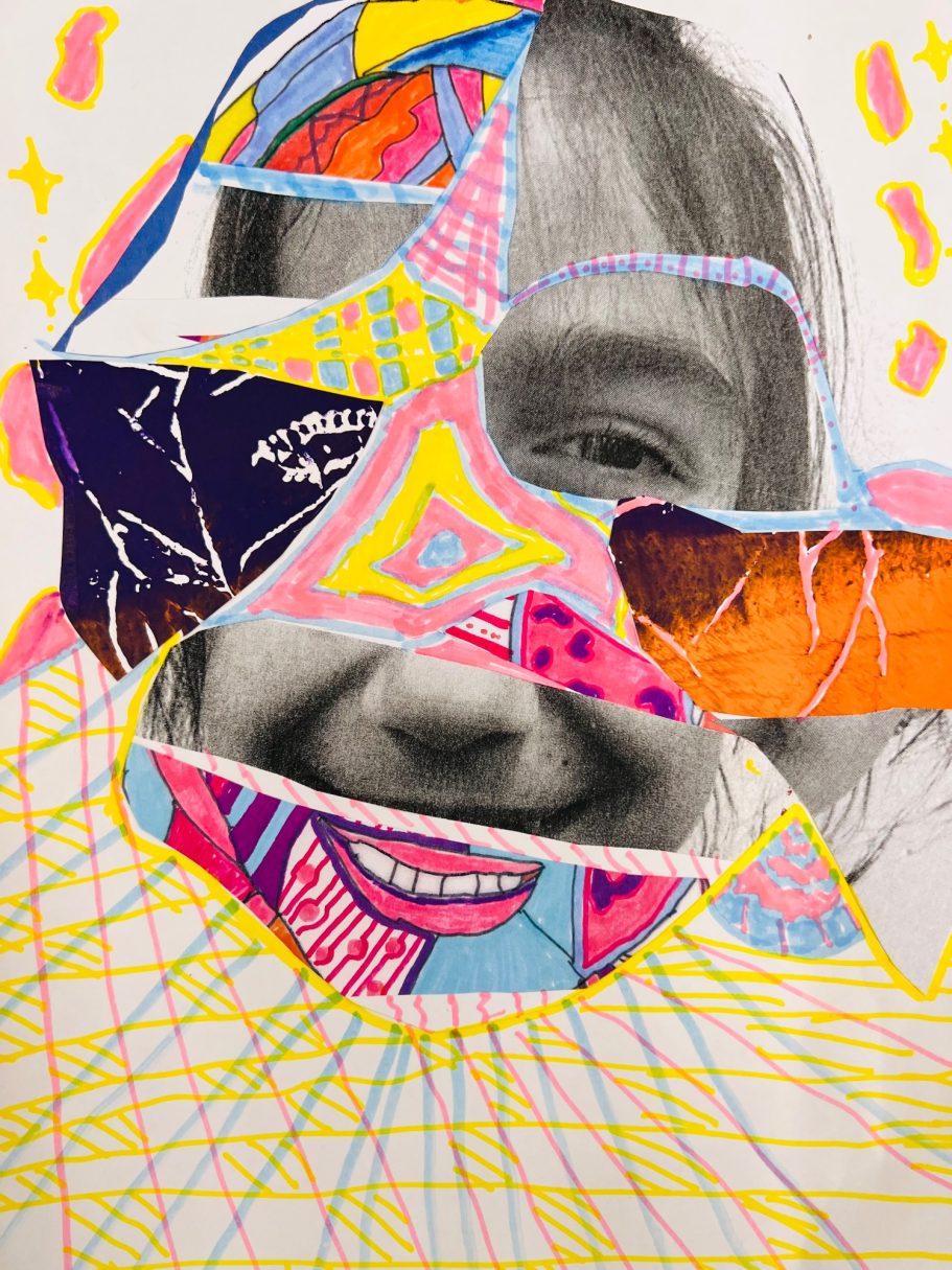 KS2 mixed media collage