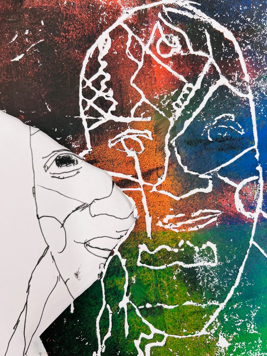 KS2 mixed media collage