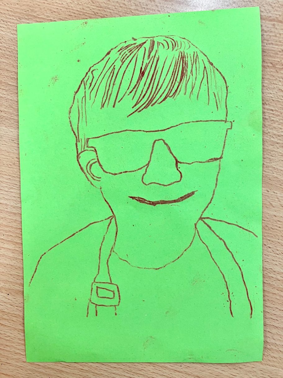KS1 Monoprint Portrait
