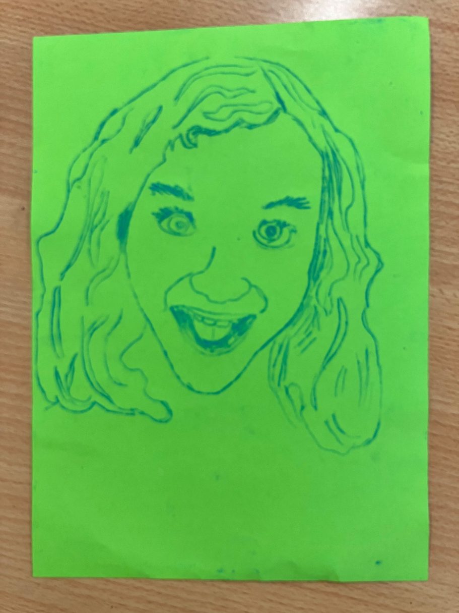 KS2 Portraiture Monoprint