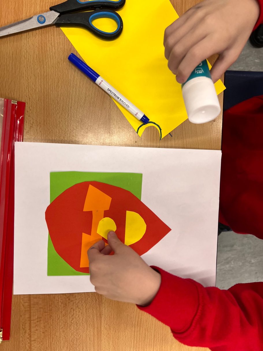 KS1 Collage Portraits using collage and Shapes