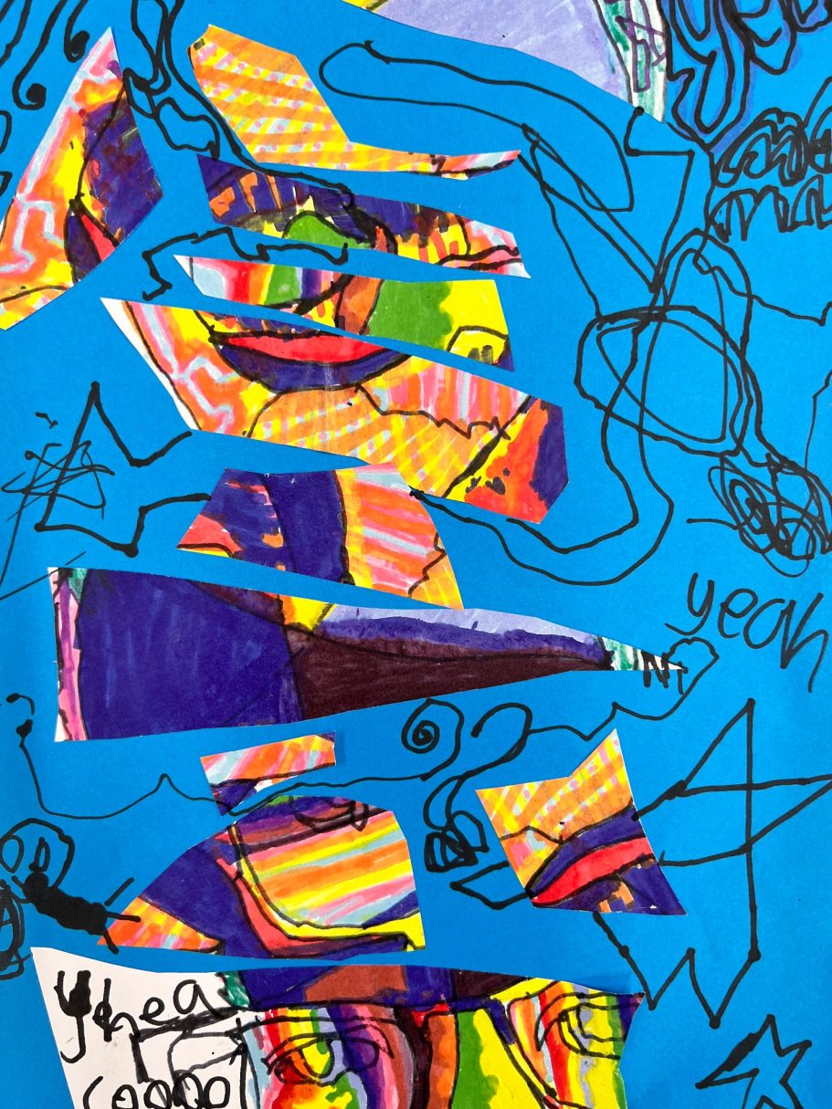 KS2 mixed media collage