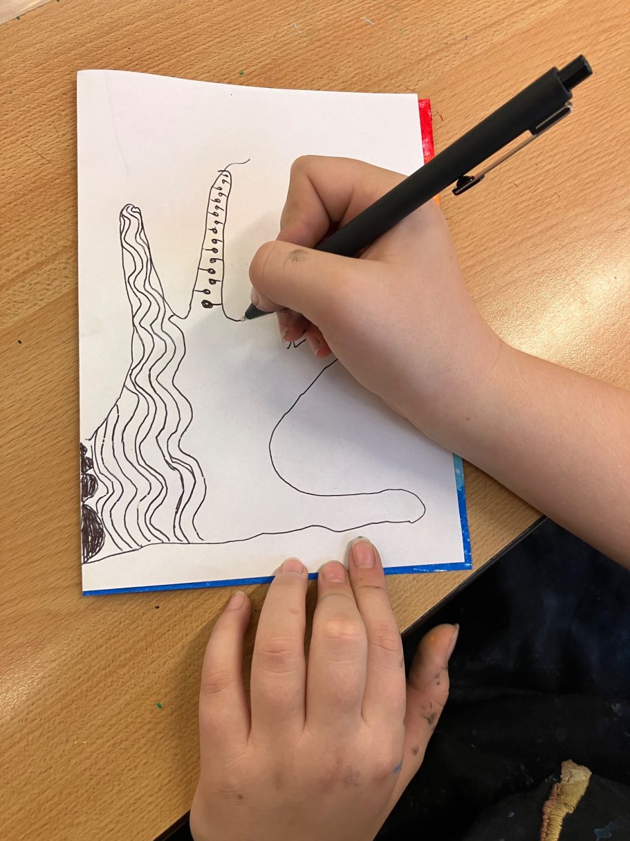 KS2 Monoprint hands